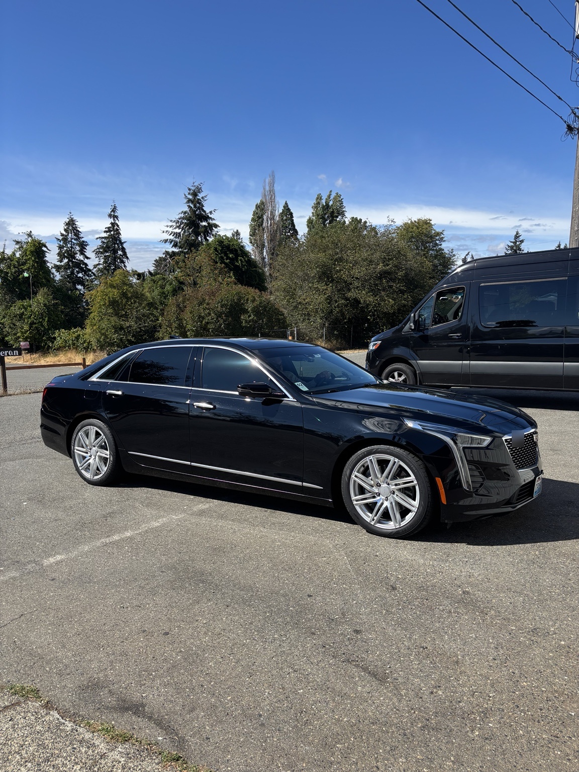 Black Cadillac executive sedan